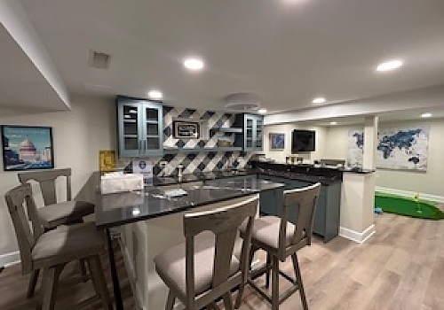 kitchen renovation with table, chairs, and fridge in Western Springs