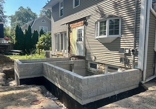 outdoor excavation work in a Glenview home renovation project